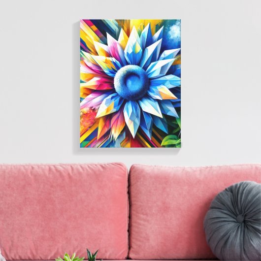 Abstrakte Sonnenblumen Leinwanddruck (Insitu (Wohnzimmer))