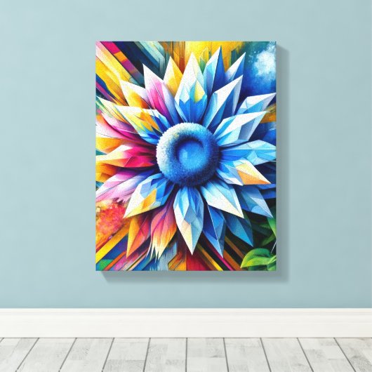 Abstrakte Sonnenblumen Leinwanddruck (Insitu (Holzboden))