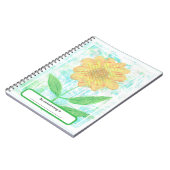 Abstrakte Sonnenblumen-Notebooks mit individueller Notizblock (Linke Seite)