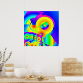 Abstrakte Sonnenblumen Poster (Küche)