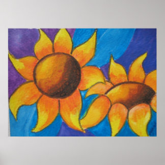 Abstrakte Sonnenblumen Poster
