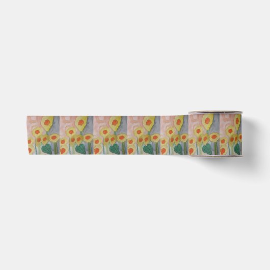 Abstrakte Sonnenblumen Satinband (Vorderseite)