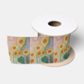 Abstrakte Sonnenblumen Satinband (Spule)