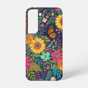 Abstrakte Sonnenblumen-Schmetterling-Samsung-Hülle Samsung Galaxy Hülle