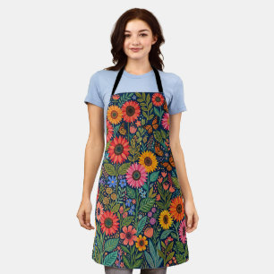 Abstrakte Sonnenblumen Schmetterlinge Schürze