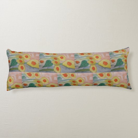 Abstrakte Sonnenblumen Seitenschläferkissen (Rückseite)