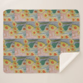 Abstrakte Sonnenblumen Sherpa Blanket Sherpadecke (Vorderseite (Horizontal))