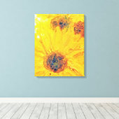 Abstrakte Sonnenblumen, Sonnenblumen, Blume, Sonne Leinwanddruck (Insitu (Holzboden))