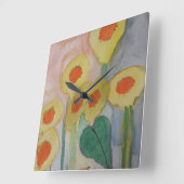 Abstrakte Sonnenblumen Square Uhr (Winkel)