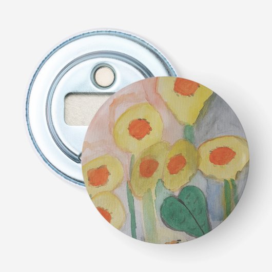 Abstrakte Sonnenblumen Taste Flaschenöffner (Vorderseite)
