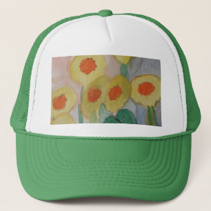 Abstrakte Sonnenblumen Truckerkappe