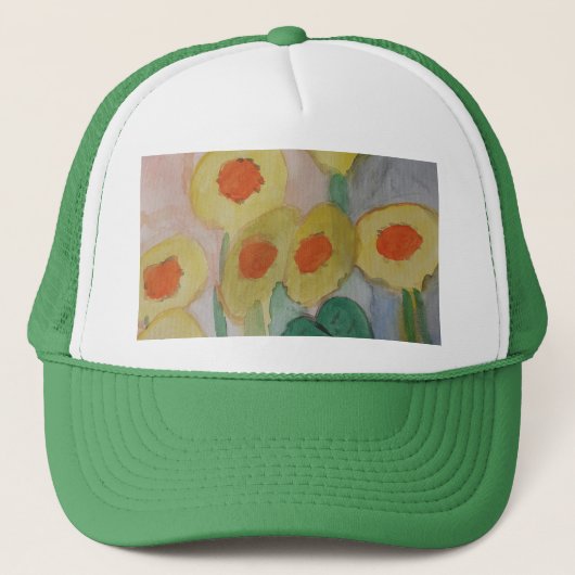 Abstrakte Sonnenblumen Truckerkappe (Vorderseite)