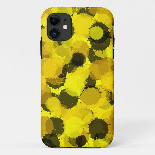 Abstrakte Sonnenblumendoten kunstgelb-braune Kreis Case-Mate iPhone Hülle (Rückseite)