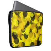 Abstrakte Sonnenblumendoten umkreisen die moderne Laptopschutzhülle (Vorne Rechts)
