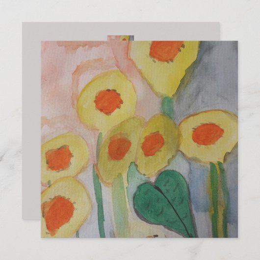 Abstrakte Sonnenblumenkarte (Vorne/Hinten)