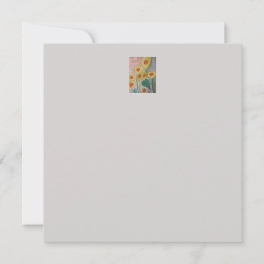 Abstrakte Sonnenblumenkarte (Rückseite)