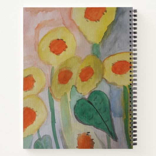 Abstrakte Sonnenblumenkerne Notizblock (Rückseite)