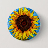 Abstrakte Sonnenblumenmalerei Button (Vorderseite)