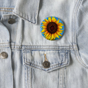 Abstrakte Sonnenblumenmalerei Button