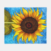 Abstrakte Sonnenblumenmalerei Fleecedecke (Vorderseite (Horizontal))