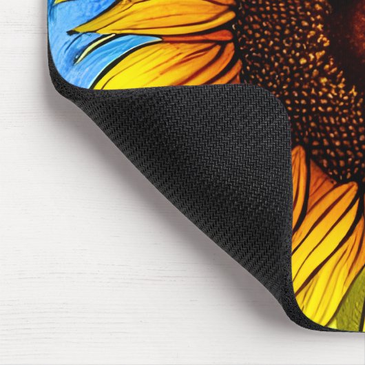 Abstrakte Sonnenblumenmalerei Mousepad (Ecke)
