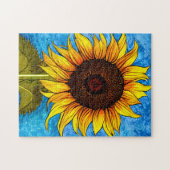 Abstrakte Sonnenblumenmalerei Puzzle (Horizontal)