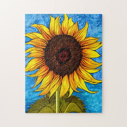 Abstrakte Sonnenblumenmalerei Puzzle (Vertikal)