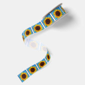 Abstrakte Sonnenblumenmalerei Satinband (Rückseite)