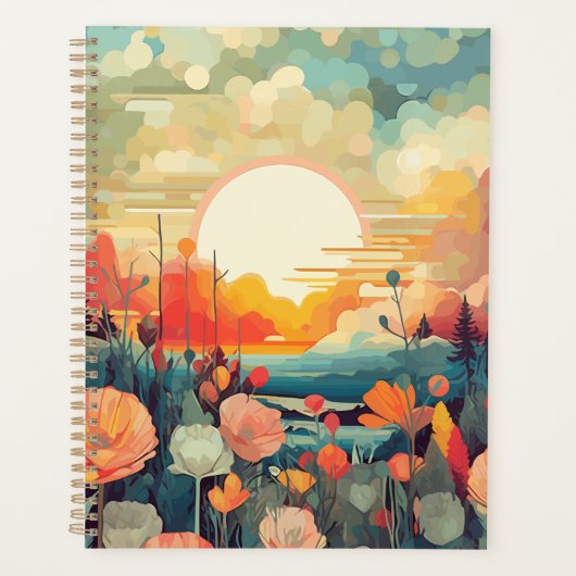 Abstrakte Sonnenlandschaft Planer (Vorderseite)