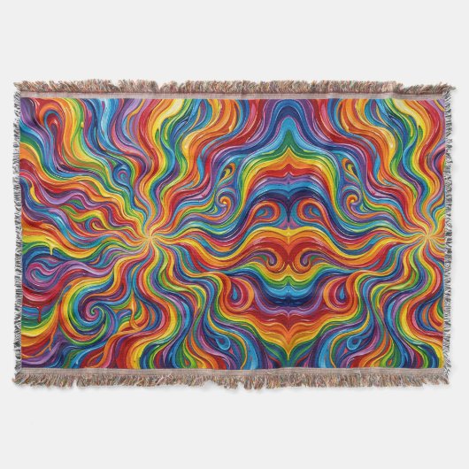 Abstrakte Sonnenstrahlen-Explosion Regenbogen-Deck Decke (Vorderseite)