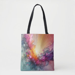 Abstrakte Sonnenstrahlen Florale Wolke Tintenlands Tasche