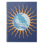 Abstrakte Sonnenstrahlen im Retrostil Notizblock (Vorderseite)