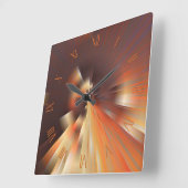 Abstrakte Sonnenstrahlen Quadratische Wanduhr (Winkel)