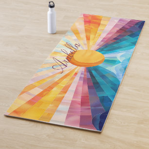 Abstrakte Sonnenstrahlen und Yoga-Mat Yogamatte