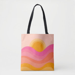 Abstrakte Sonnenuntergangs-Tasche Pastellwelle Tasche