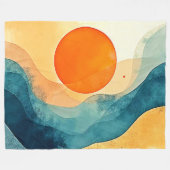 Abstrakte Sonnenuntergangsarten Fleecedecke (Vorderseite (Horizontal))