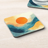 Abstrakte Sonnenuntergangsarten Getränkeuntersetzer (Linke Seite)