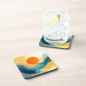 Abstrakte Sonnenuntergangsarten Getränkeuntersetzer (Rechte Seite)