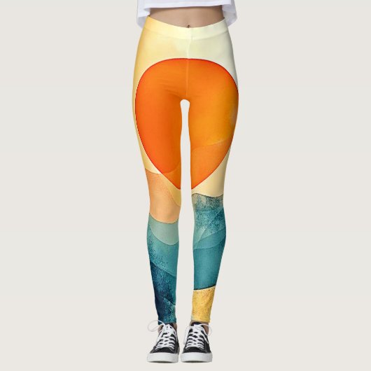 Abstrakte Sonnenuntergangsarten Leggings (Vorderseite)