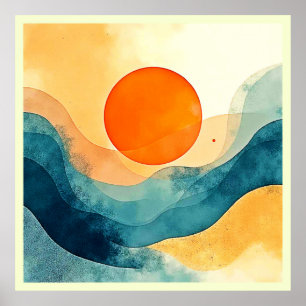 Abstrakte Sonnenuntergangsarten Poster