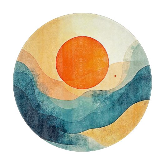 Abstrakte Sonnenuntergangsarten Schneidebrett (Vorderseite)