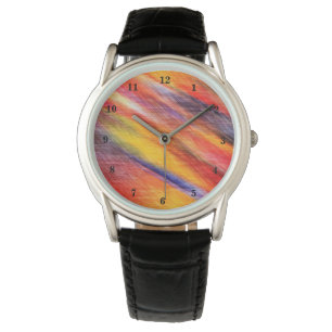 Abstrakte Sonnenuntergangsfarben Armbanduhr