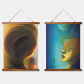 Abstrakte Soulless-Tapestry Wandteppich Mit Holzrahmen (Doppelt)