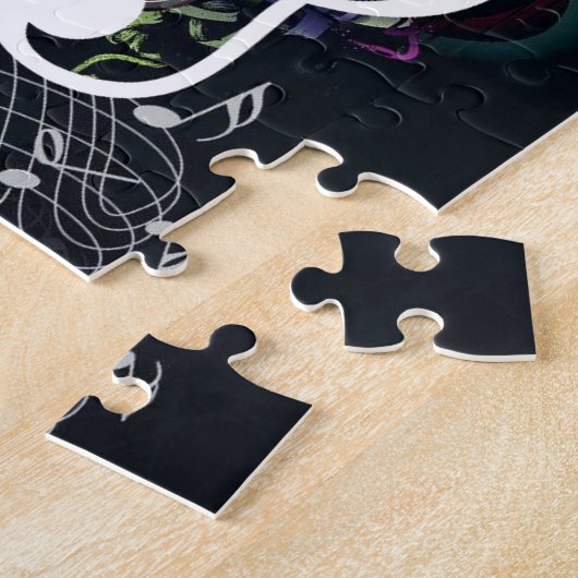 Abstrakte Spalten-Anmerkung und Mikrofon Puzzle (Seite)