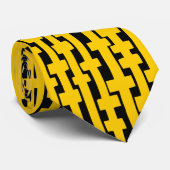 Abstrakte Spalten - Bernstein auf Schwarz Krawatte (Gerollt)