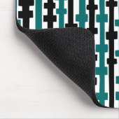 Abstrakte Spalten - Grün und Schwarz auf Weiß Mousepad (Ecke)