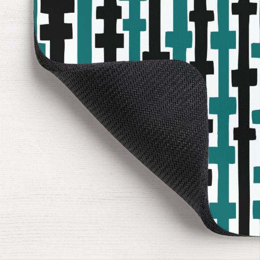 Abstrakte Spalten - Grün und Schwarz auf Weiß Mousepad (Ecke)