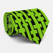 Abstrakte Spalten - Mars Green auf Schwarz Krawatte (Gerollt)