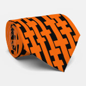 Abstrakte Spalten - Orange auf schwarz Krawatte (Gerollt)