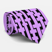 Abstrakte Spalten - Ostern Lila auf Schwarz Krawatte (Gerollt)